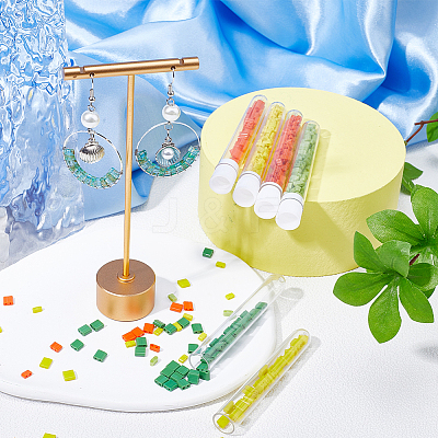 600Pcs 6 Style Opaque Colours 2-Hole Glass Seed Beads SEED-CN0001-17-1