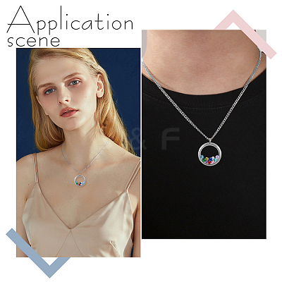 DIY Locket Pendant Necklaces Jewelry Kits DIY-PH0029-92P-01-1