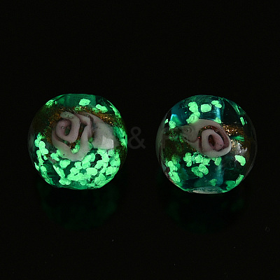 Luminous Handmade Gold Sand Lampwork Beads LAMP-T021-03S-1