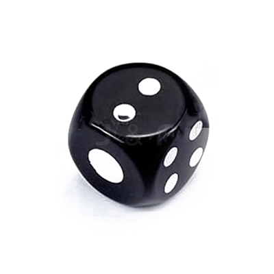 Natural Dyed & Heated Black Agate Carved Cube Dice PW-WG57879-06-1