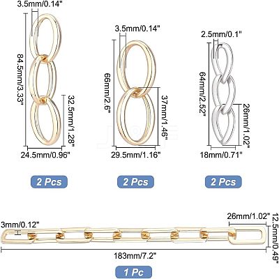 4 Styles Zinc Alloy Decorated Chain FIND-CA0003-92-1