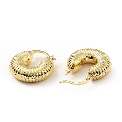 Brass Croissant Chunky Hoop Earrings for Women KK-D080-16G-02-1