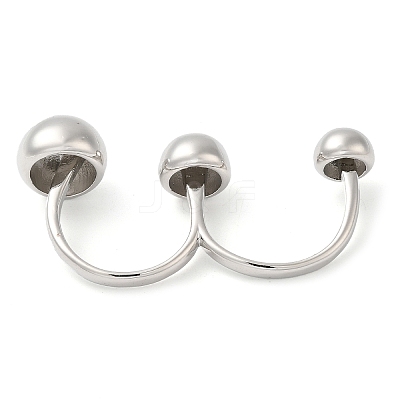 Brass Double Finger Rings RJEW-Q778-55P-1