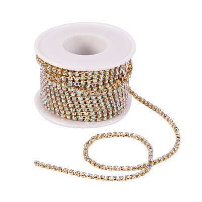 Brass Rhinestone Strass Chains CHC-T001-SS10-02C-1