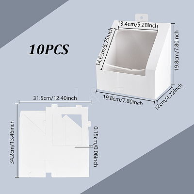 Foldable Cardboard Gift Cap Storage Boxes with Clear PVC Window LS-CON-WH0099-67A-1