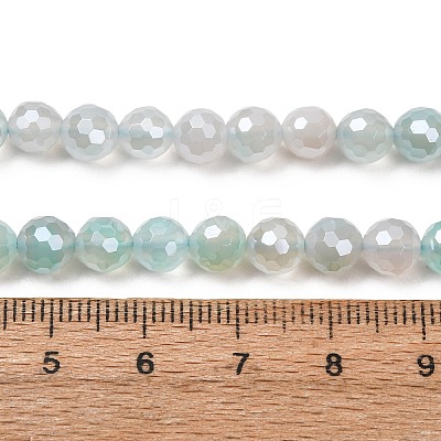 Electroplated Natural Agate Beads Strands G-B191-A07-6mm-14-1