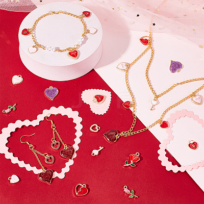 90Pcs 15 Style Alloy Enamel Charms ENAM-PH0002-36-1