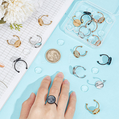 DIY Blank Dome Open Cuff Ring Making Kit FIND-DC0004-74-1