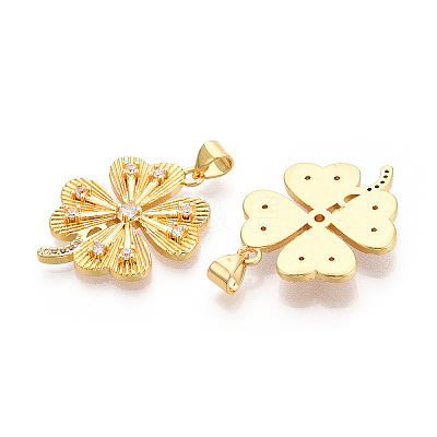 Brass Micro Pave Cubic Zirconia Pendants KK-M300-27G-01-1