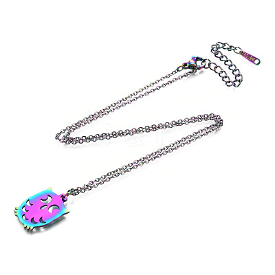 201 Stainless Steel Pendants Necklaces NJEW-S105-JN641-1
