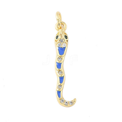 Brass Micro Pave Cubic Zirconia Enamel Pendants KK-D354-06G-C-1