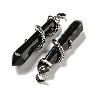 Natural Obsidian Pointed Big Pendants G-F766-07AS-08-1