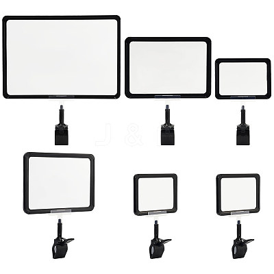 3 Styles Adjustable PVC Plastic Clip Sign Holder AJEW-FG0003-58-1