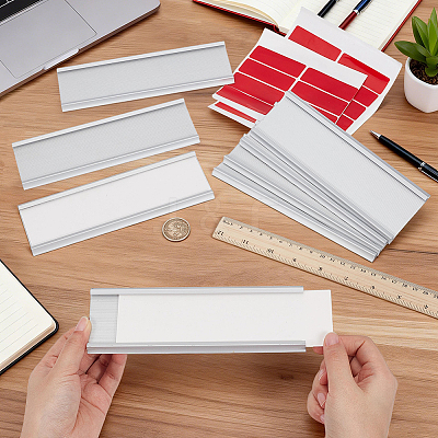8Pcs Aluminium Alloy Commodity Label Display FIND-BC0019-69A-02-1