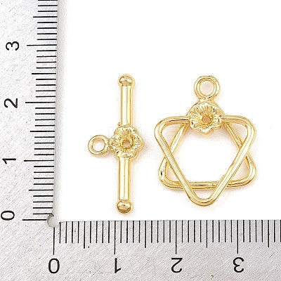 Brass Toggle Clasps KK-G548-42G-01-1