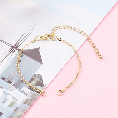 Brass Cable Chain Bracelet Makings AJEW-JB00931-1