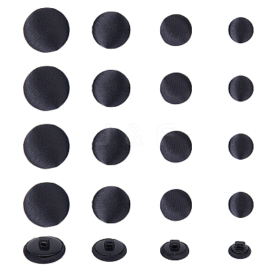 40Pcs 4 Styles 1-Hole Plastic Buttons BUTT-DC0001-04-1
