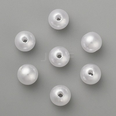 ABS Plastic Imitation Pearl Ball Beads X-MACR-A004-8mm-01-1