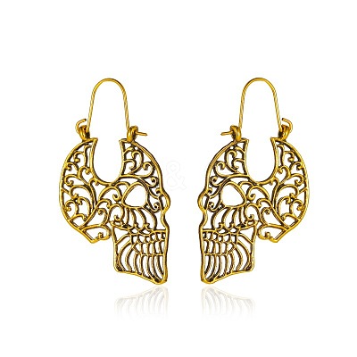 Hollow Skull Big Hoop Earrings SKUL-PW0004-17-1