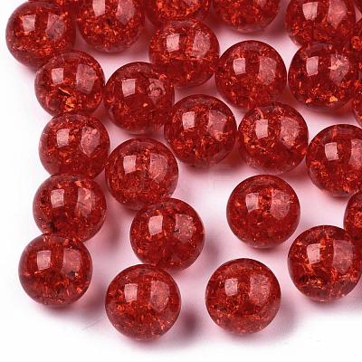 Transparent Crackle Acrylic Round Beads Strands CCG-R002-12mm-02-1