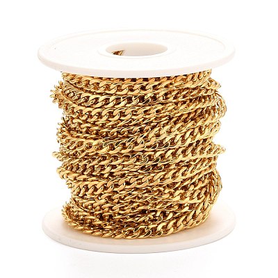 PVD Vacuum Plating 304 Stainless Steel Cuban Link Chains CHS-K016-02B-G-1