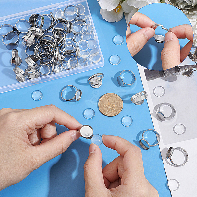 Blank Dome Ring Making Kit DIY-UN0004-03-1