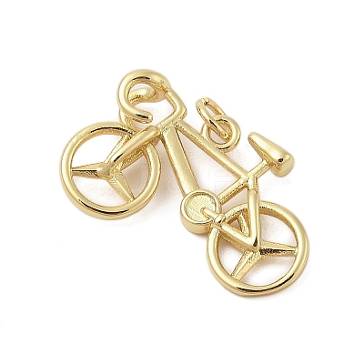 Bicycle Rack Plating Brass Pendants KK-Z074-35G-1