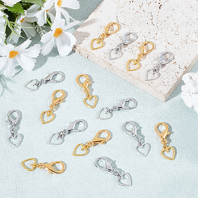 40Pcs 2 Colors Heart Alloy Shoes Charms HJEW-HY00091-1