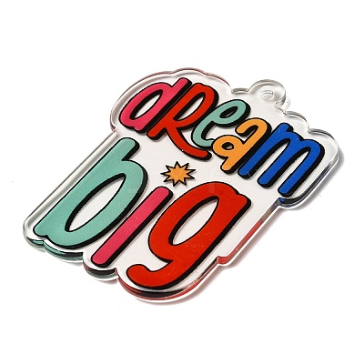 Transparent Printed Acrylic Pendants OACR-E043-10A-1