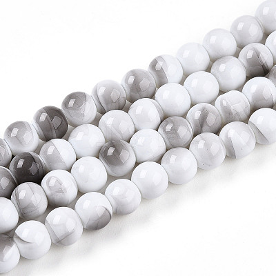 Baking Paint Glass Beads Strands DGLA-N013-8mm-01-1