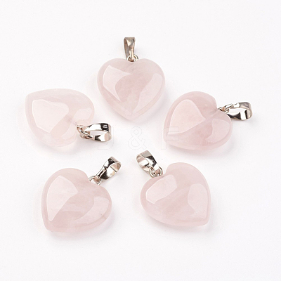 Natural Rose Quartz Pendants G-G956-B05-FF-1