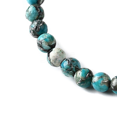 Synthetic Silver Line Turquoise Beads Strands G-L617-D03-4mm-1
