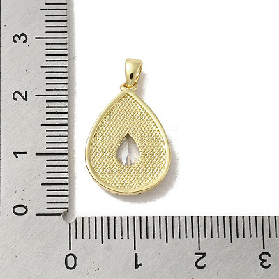 Brass Micro Pave Clear Cubic Zirconia Pendants KK-I708-02A-G-1
