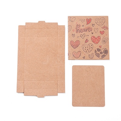 Kraft Paper Boxes and Earring Jewelry Display Cards CON-L015-B10-1