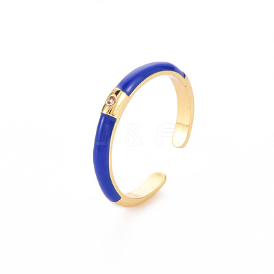 Brass Enamel Cuff Rings RJEW-T016-24D-NF-1