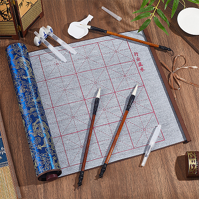1Pc Rectangle Non-woven Fabric & Brocade Water Writing Cloth AJEW-OC0016-34-1