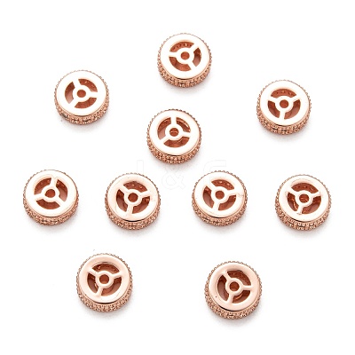 Brass Cubic Zirconia Beads ZIRC-F001-111RG-1