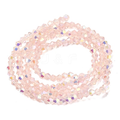AB Color Plated Transparent Glass Beads Strands GLAA-G127-01A-1