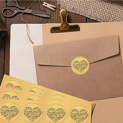 Plastic Self Adhesive Gold Foil Embossed Stickers DIY-WH0575-009-1