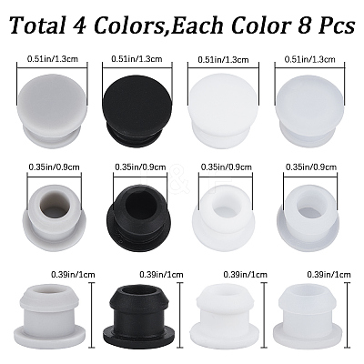 32Pcs 4 Colors Silicone Bottle Seal Plug AJEW-GF0008-08B-1