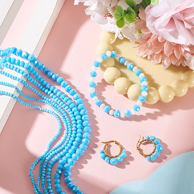 6 Strands 6 Styles Electroplate Glass Beads Strands EGLA-TADJ0001-02B-1