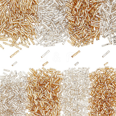 1600Pcs 8 Style Glass Twisted Bugle Beads SEED-PH0002-10-1