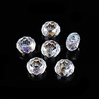 Transparent Glass European Beads GPDL-N005-D14mm-A01-1