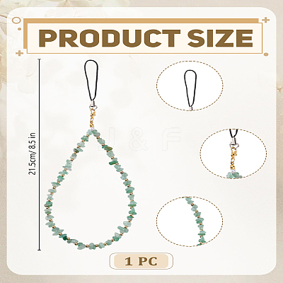 Natural Green Aventurine Mobile Straps HJEW-LP00006-1