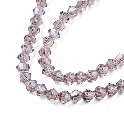 Electroplate Transparent Glass Beads Strands EGLA-Q026-016F-1