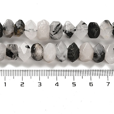 Natural Black Rutilated Quartz Beads Strands G-N327-05-01-1