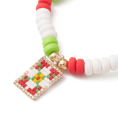 Handmade Polymer Clay Bead Stretch Bracelets for Women BJEW-MZ00042-02-1