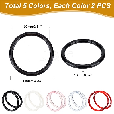 10Pcs 5 Colors Plastic Bag Handles FIND-WR0008-68-1