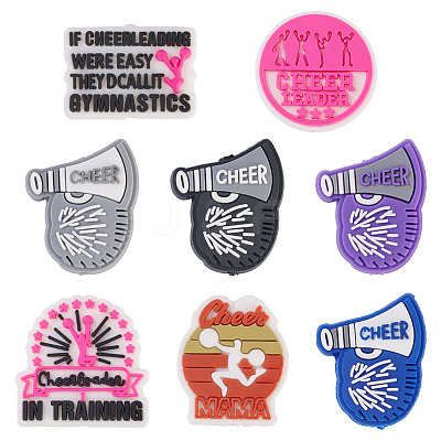 8Pcs 8 Styles Cheer Theme PVC Plastic Beads FIND-TA0008-71-1