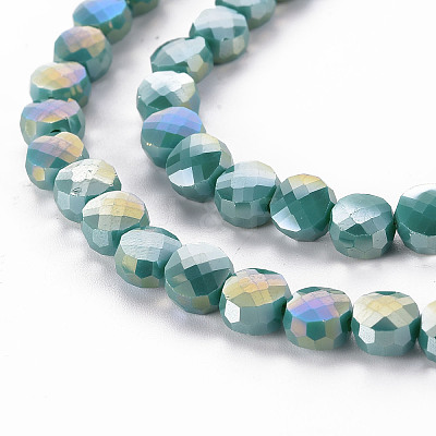 Opaque Electroplate Glass Beads Strands EGLA-N007-002-B03-1
